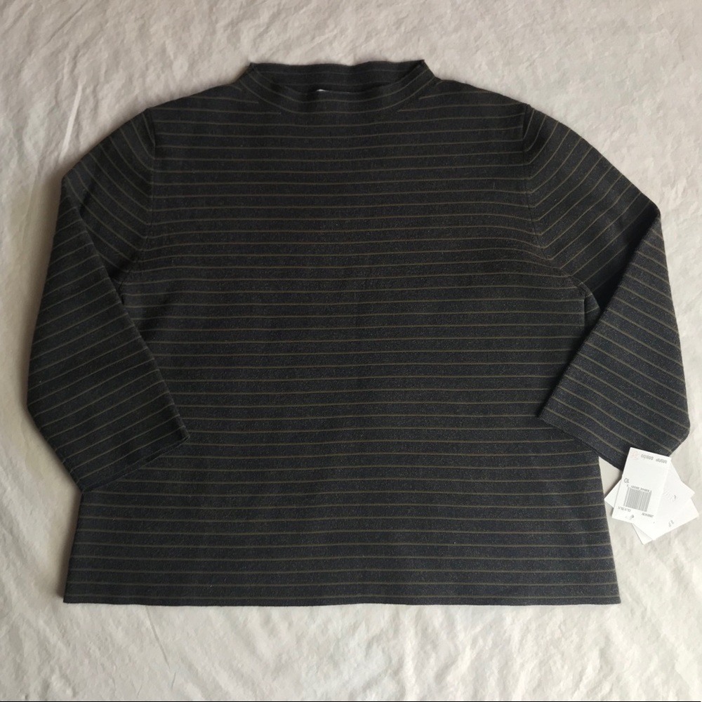 NWT Great Plains London Striped Olive Sweater